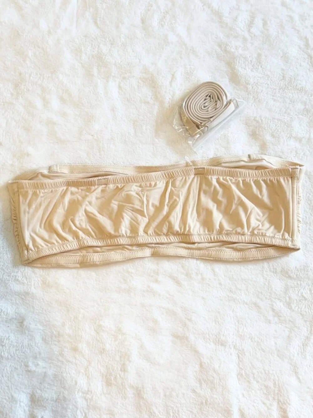NEW Quince Second Skin Bandeau Bralette in Beige/Nude (2-Pack) - Size: Medium